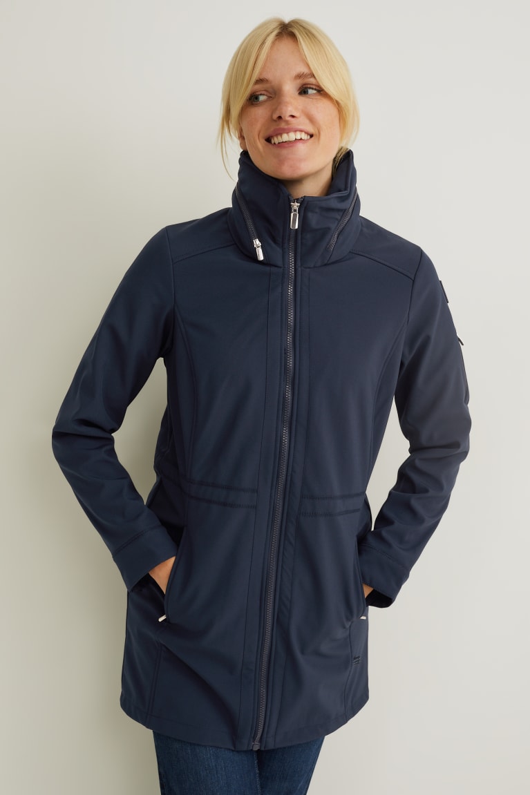 Abrigos C&A Softshell With Hood Bionic-finish®eco Recycled Azules Oscuro | LDIJKZ-875