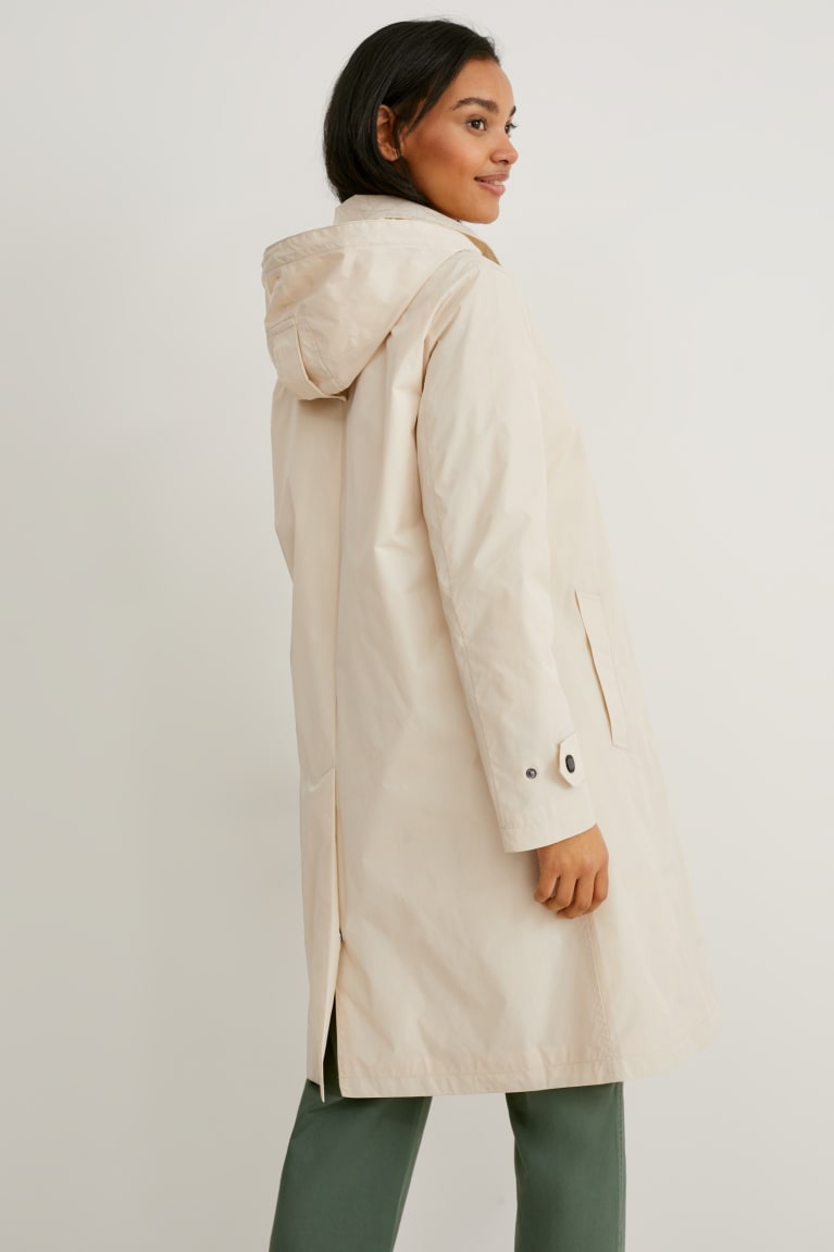 Abrigos C&A Trench With Hood Bionic-finish®eco Creme | EPUKFC-275