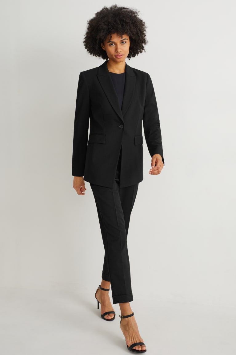 Blazers C&A Business Blazer- Regular Fit 4 Way Stretch Negras | NSJWYM-578