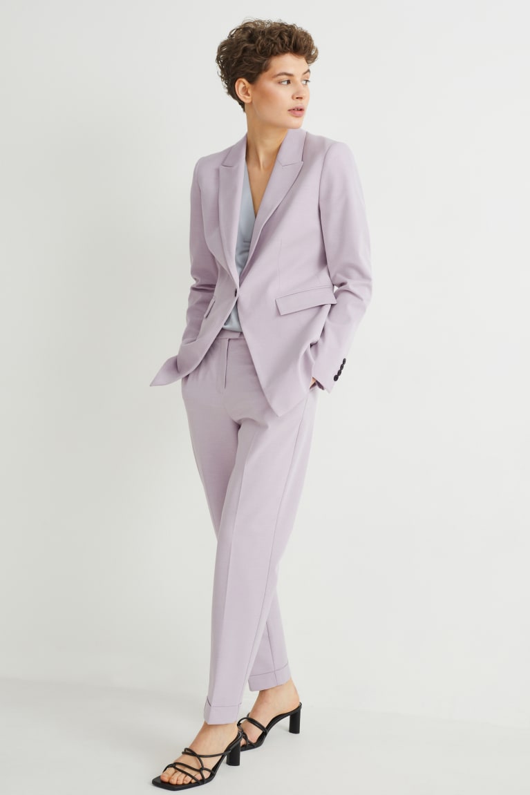 Blazers C&A Business Blazer- Regular Fit 4 Way Stretch Moradas Claro | YASWMP-851