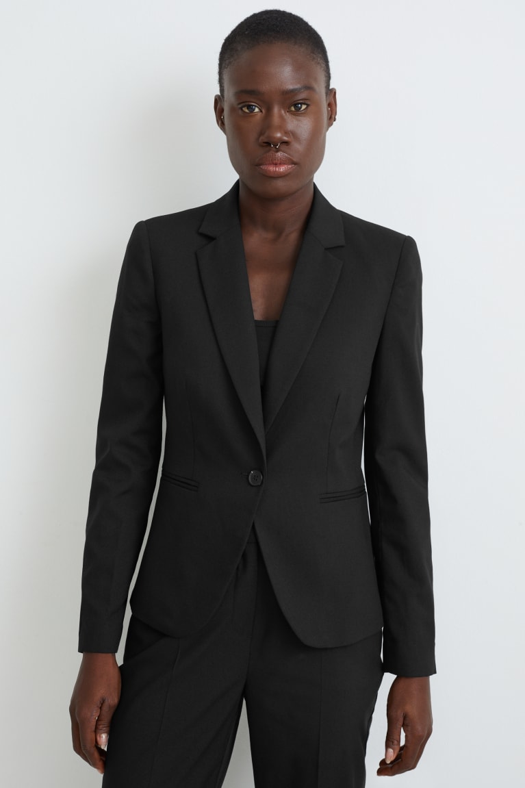 Blazers C&A Business Fitted Recycled Negras | FVUIKY-417