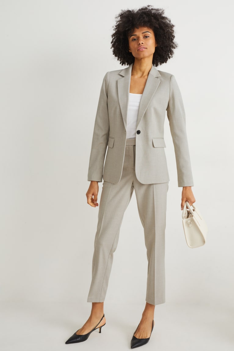 Blazers C&A Business Fitted With Recycled Polyester Gris Claro | UQBDVX-531