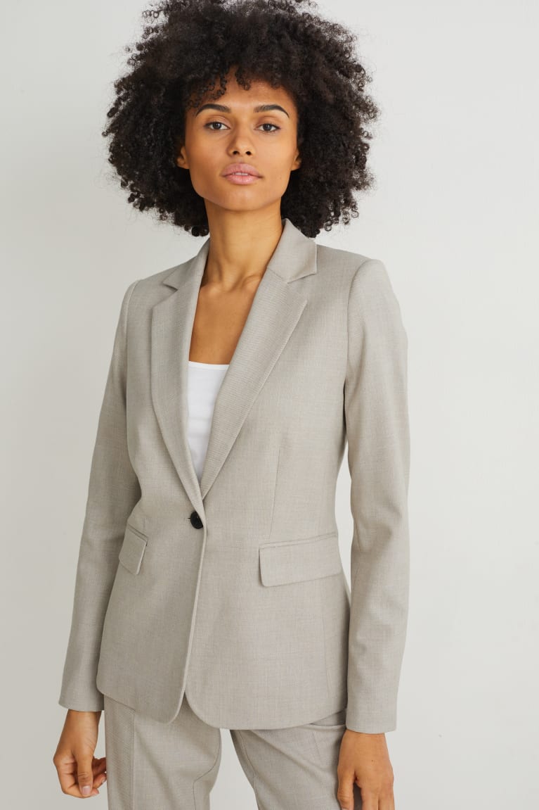 Blazers C&A Business Fitted With Recycled Polyester Gris Claro | UQBDVX-531