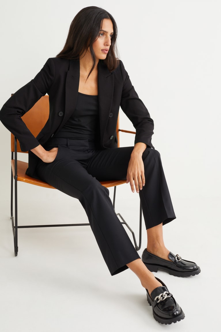 Blazers C&A Business Regular Fit Negras | VWRSKH-386