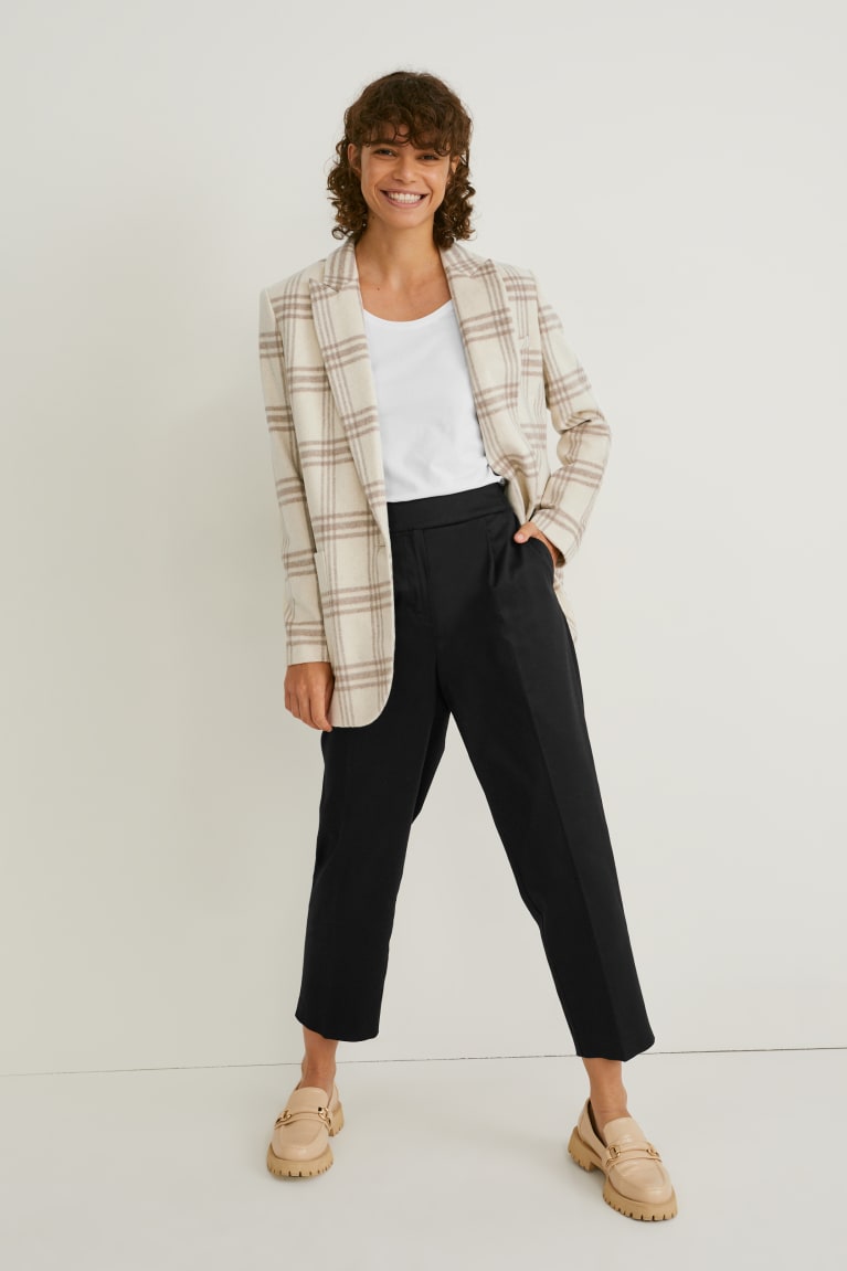 Blazers C&A Lana Blend Check Beige | NZYFVR-172