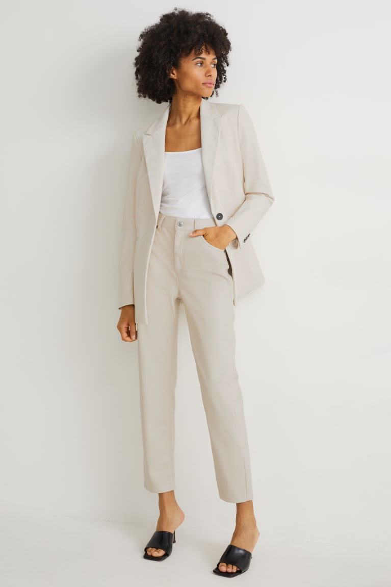 Blazers C&A Regular Fit Faux Cuero Blancas | HBPZDN-267