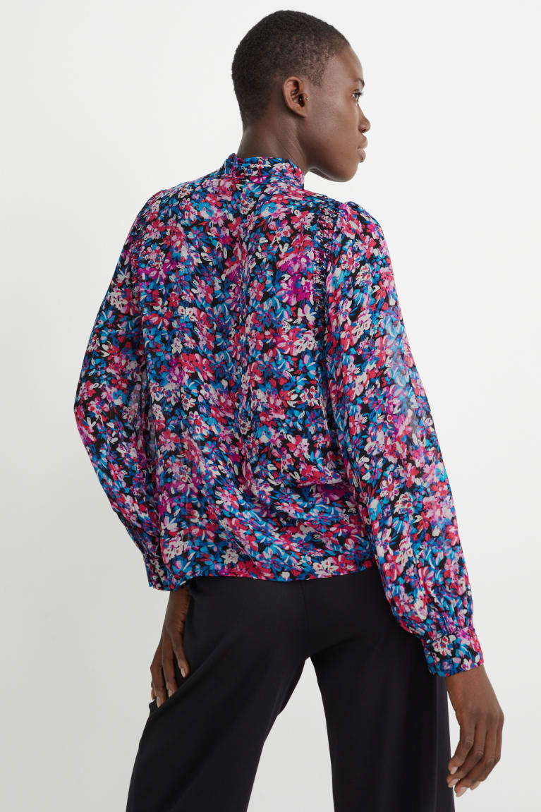 Blusas C&A Chiffon Floral Multicolour Printed | DBERMS-764