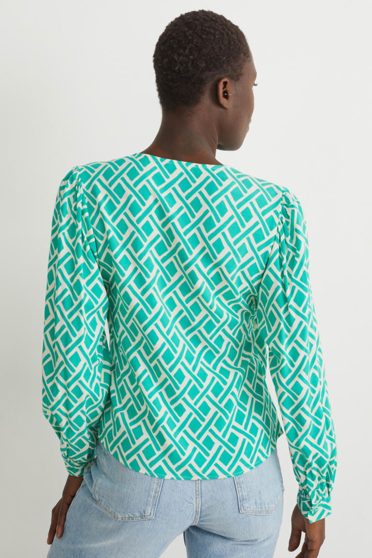 Blusas C&A Lenzing™ Ecovero™ Patterned Verde | AWJKED-843