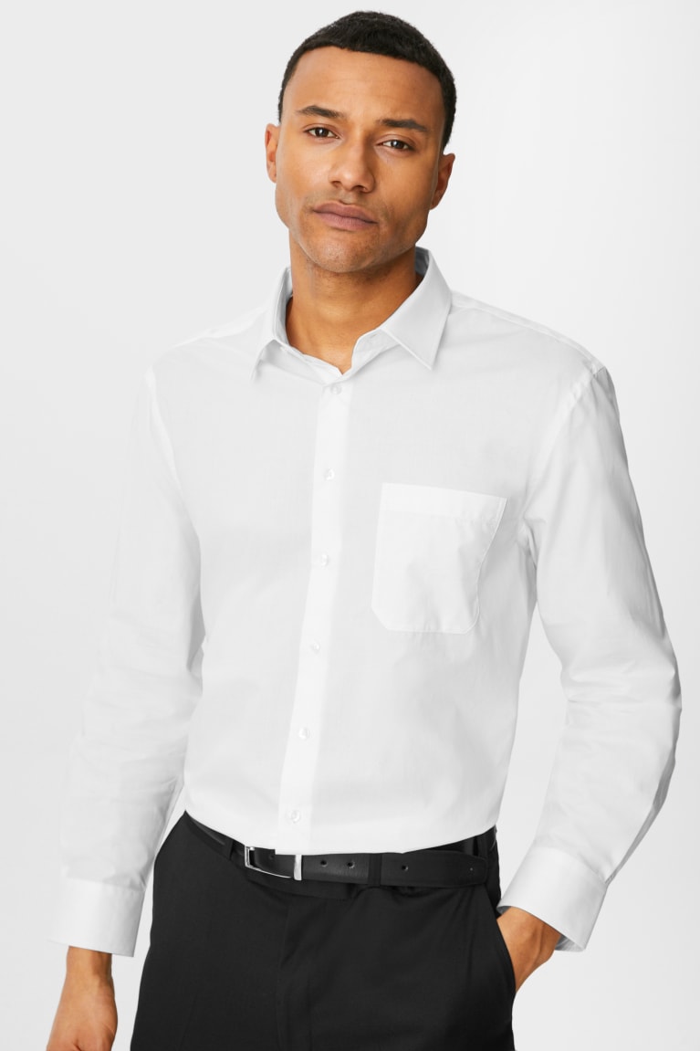 Camisas C&A Business Regular Fit Extra-Sleeve s Easy-iron Blancas | LJFYBN-215