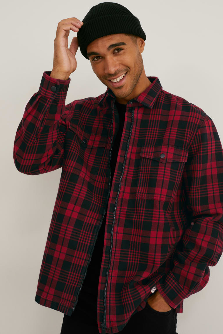 Camisas C&A Check Rojas Negras | QVHZIB-402