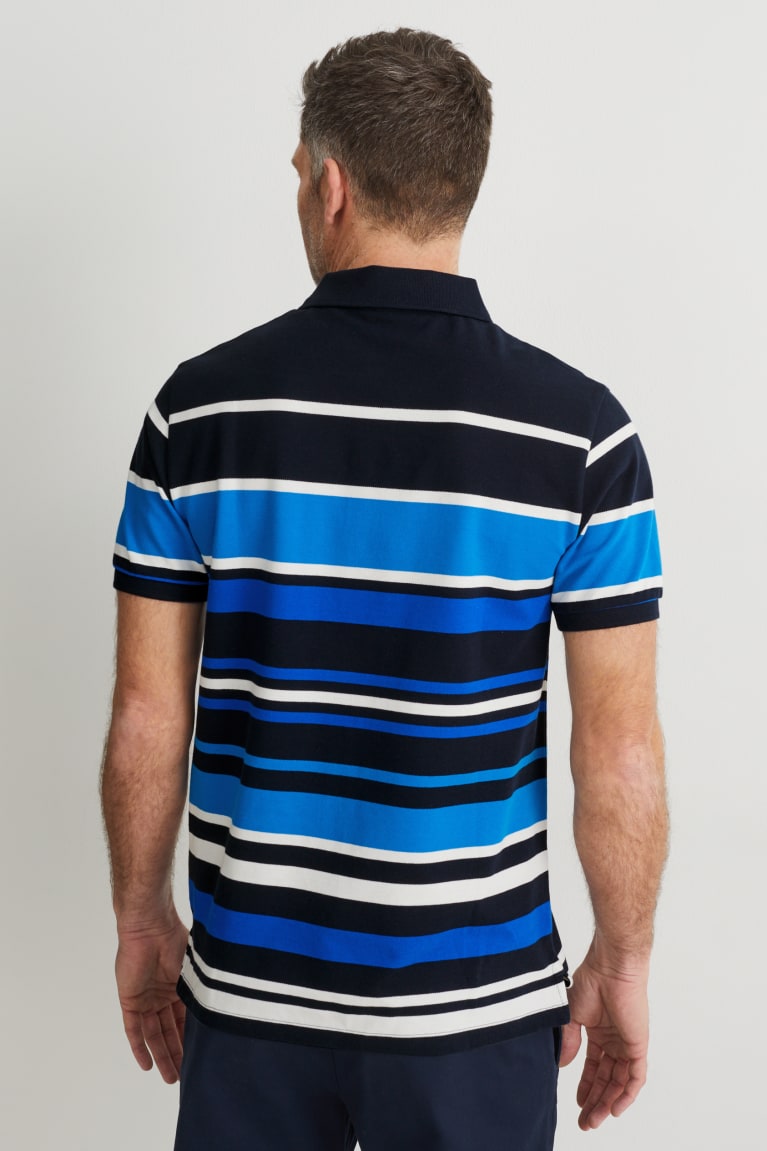 Camisas C&A Polo A Rayas Azules Oscuro | LUMPXF-804