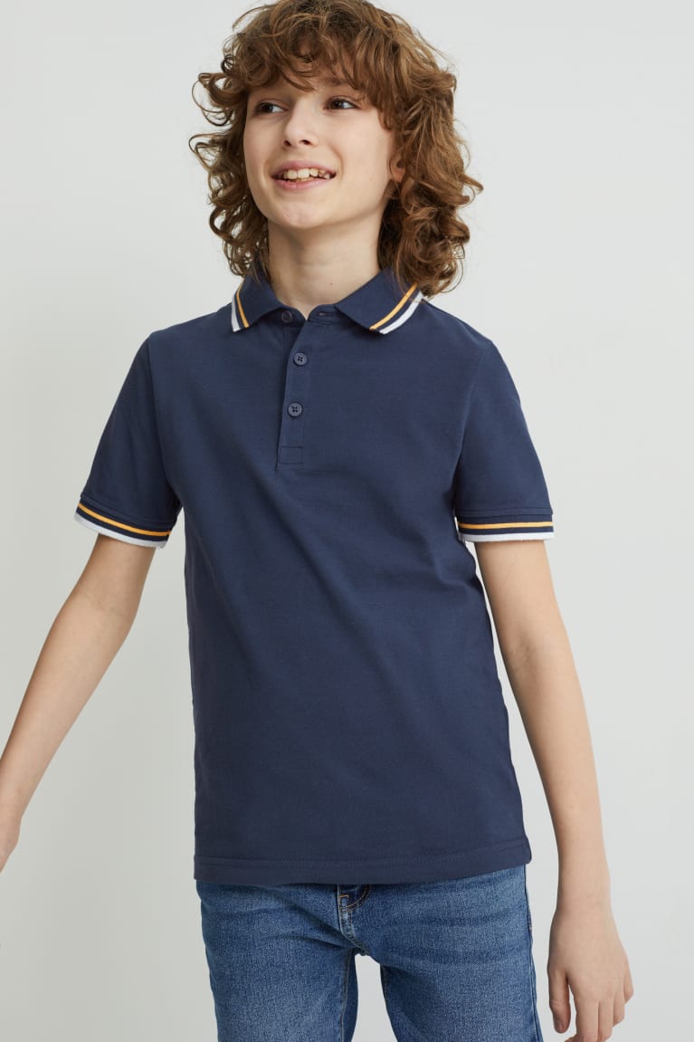 Camisas C&A Polo Azules Oscuro | RQHOGW-792