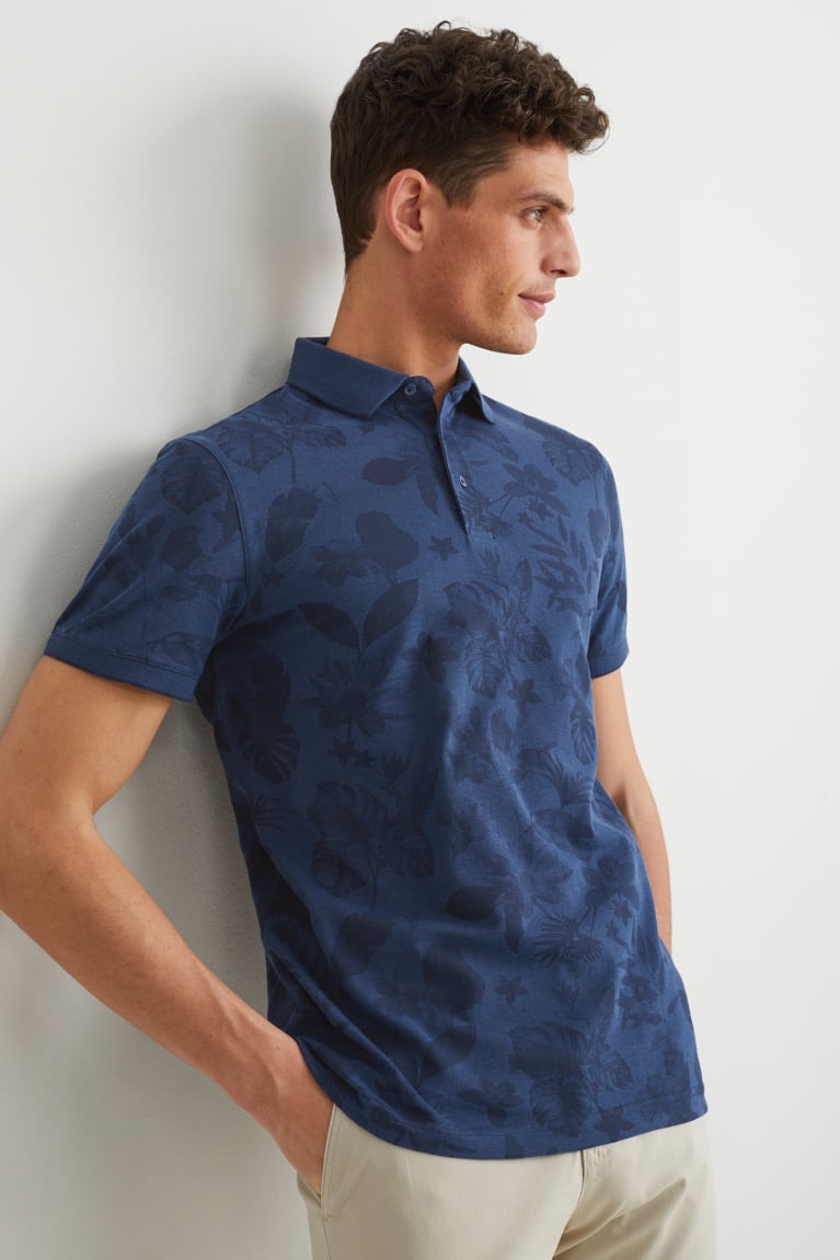 Camisas C&A Polo Azules Oscuro | RQSJIW-473