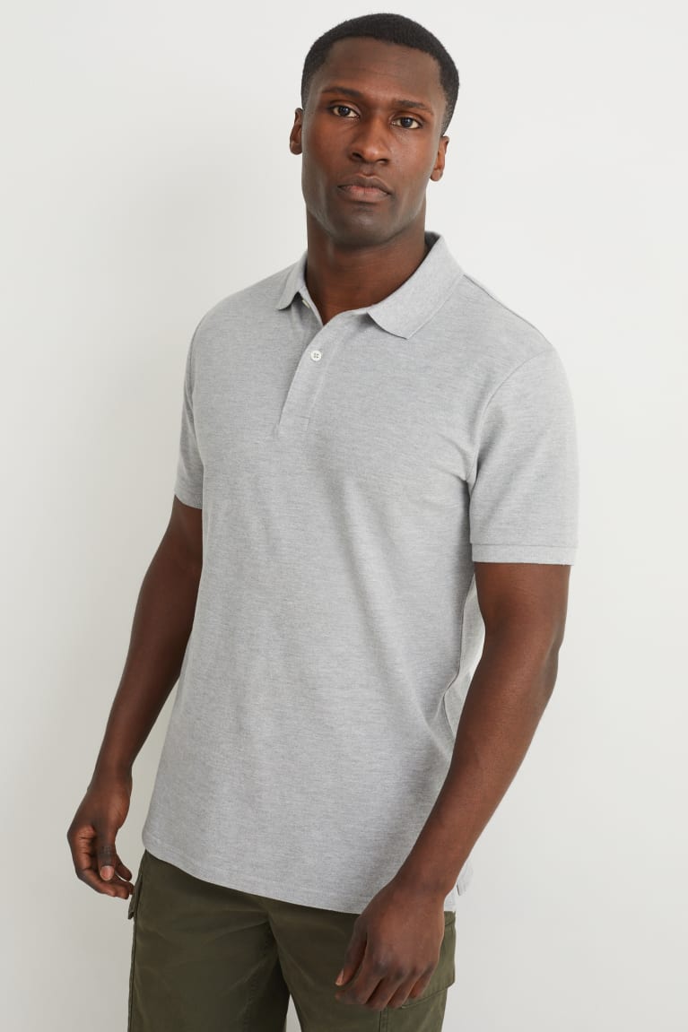 Camisas C&A Polo With Organic Algodon Gris | GCKNEP-371