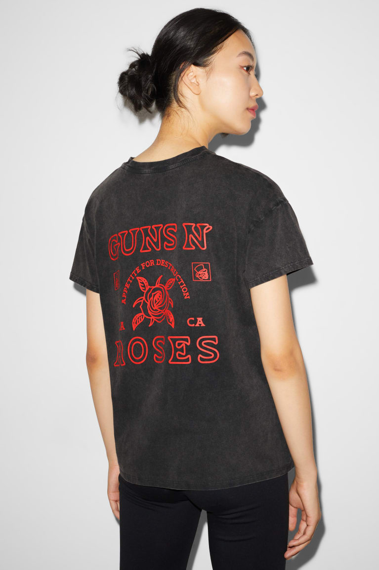 Camiseta C&A ClockhouseGuns N' Roses Negras | PTYQXG-647