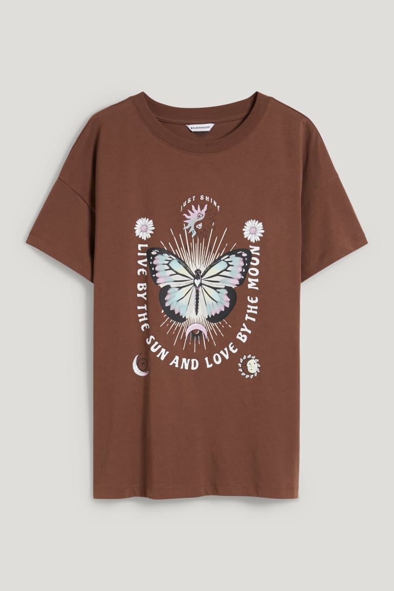 Camiseta C&A Clockhouse Marrones Oscuro | CMEOAQ-046