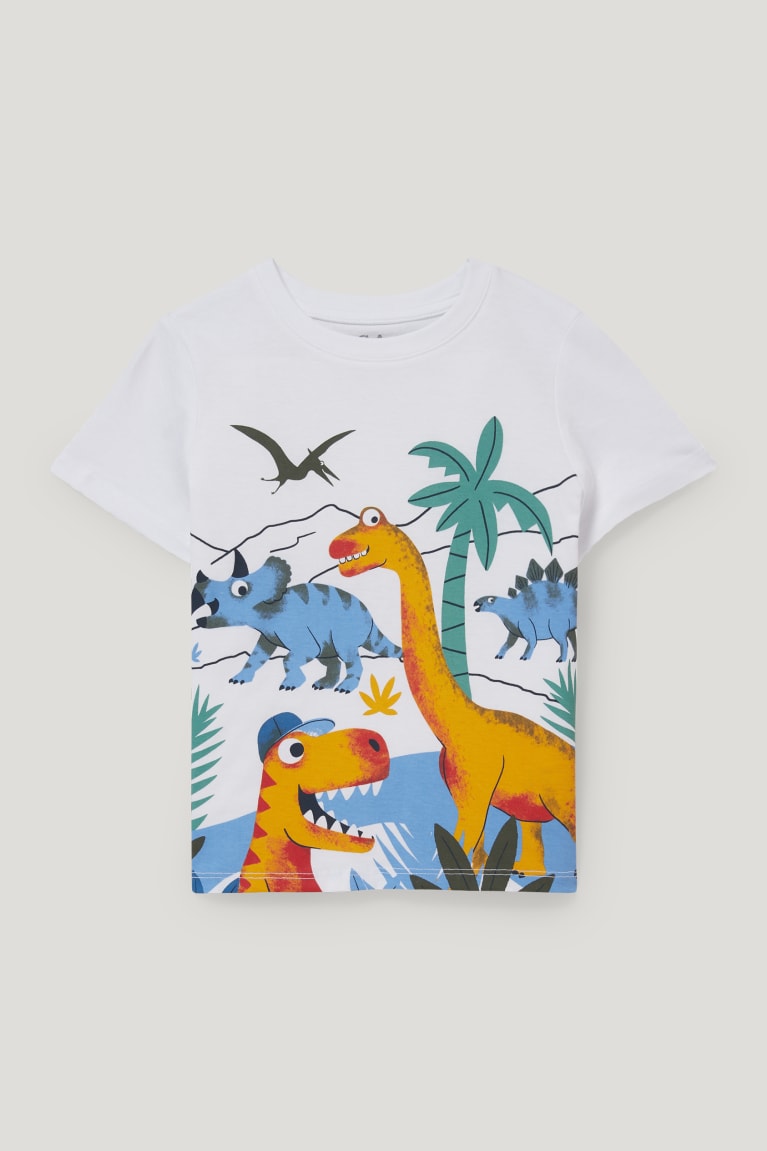 Camiseta C&A Dinosaur Set Sleeve And 2 Piece Blancas | JXZHMV-843