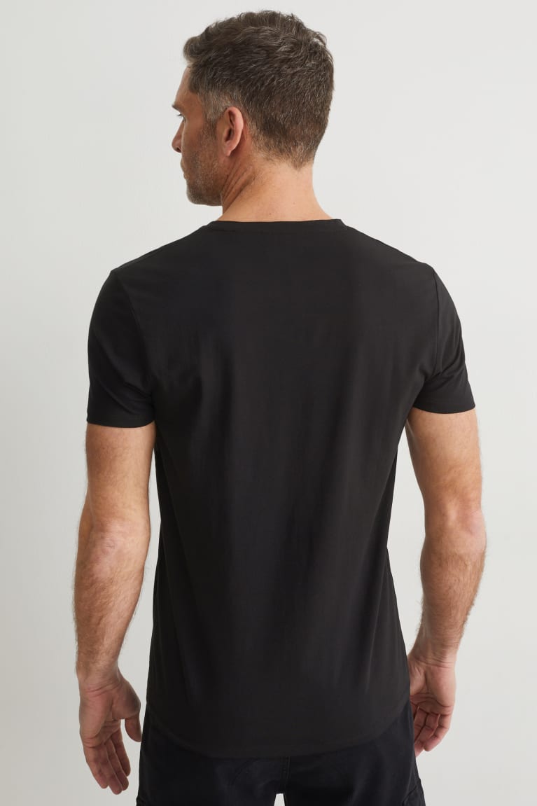 Camiseta C&A Flex Organic Algodon Negras | OJKXRC-658