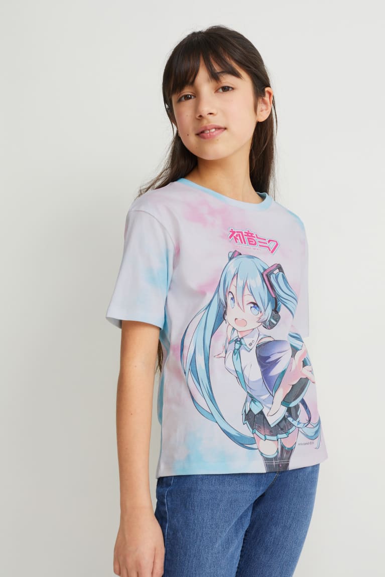 Camiseta C&A Hatsune Miku Sleeve Moradas Claro | EPJYMT-162