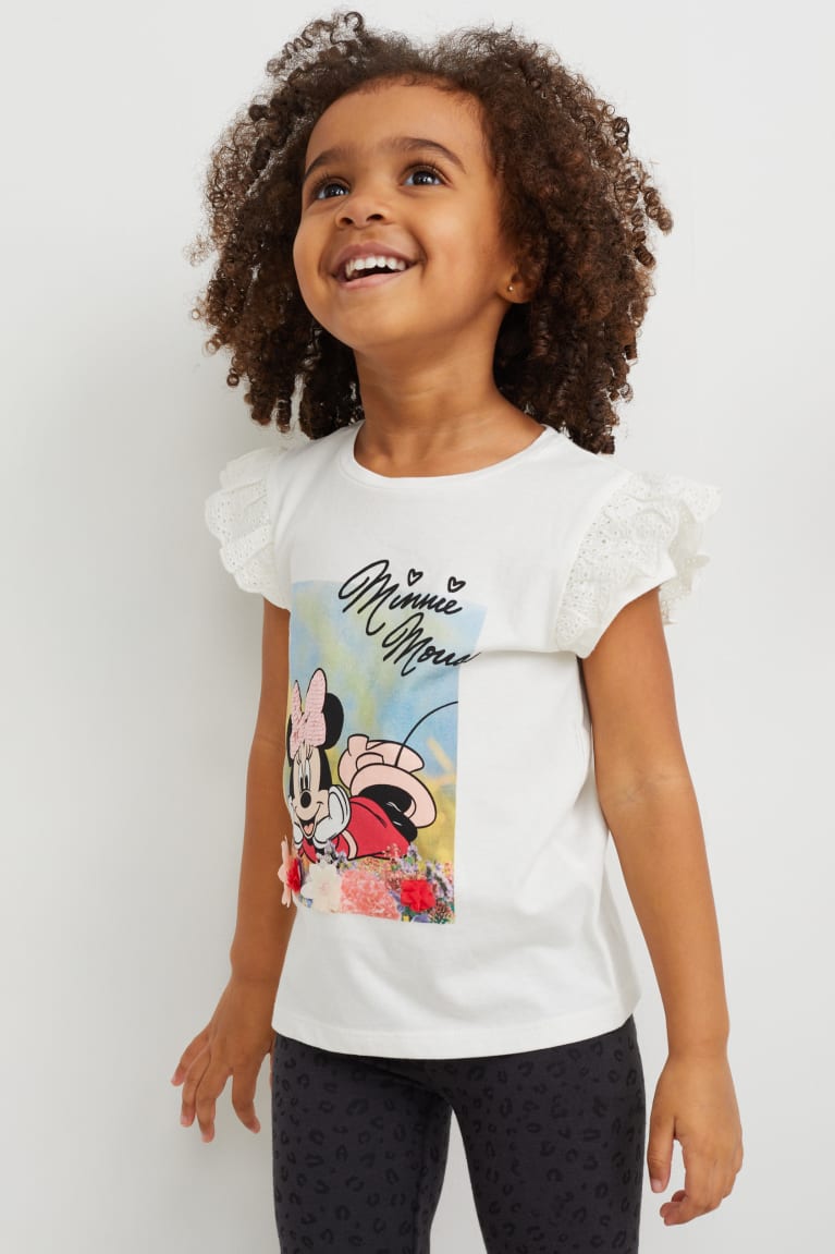 Camiseta C&A Minnie Mouse Sleeve Blancas | KCMLSA-354