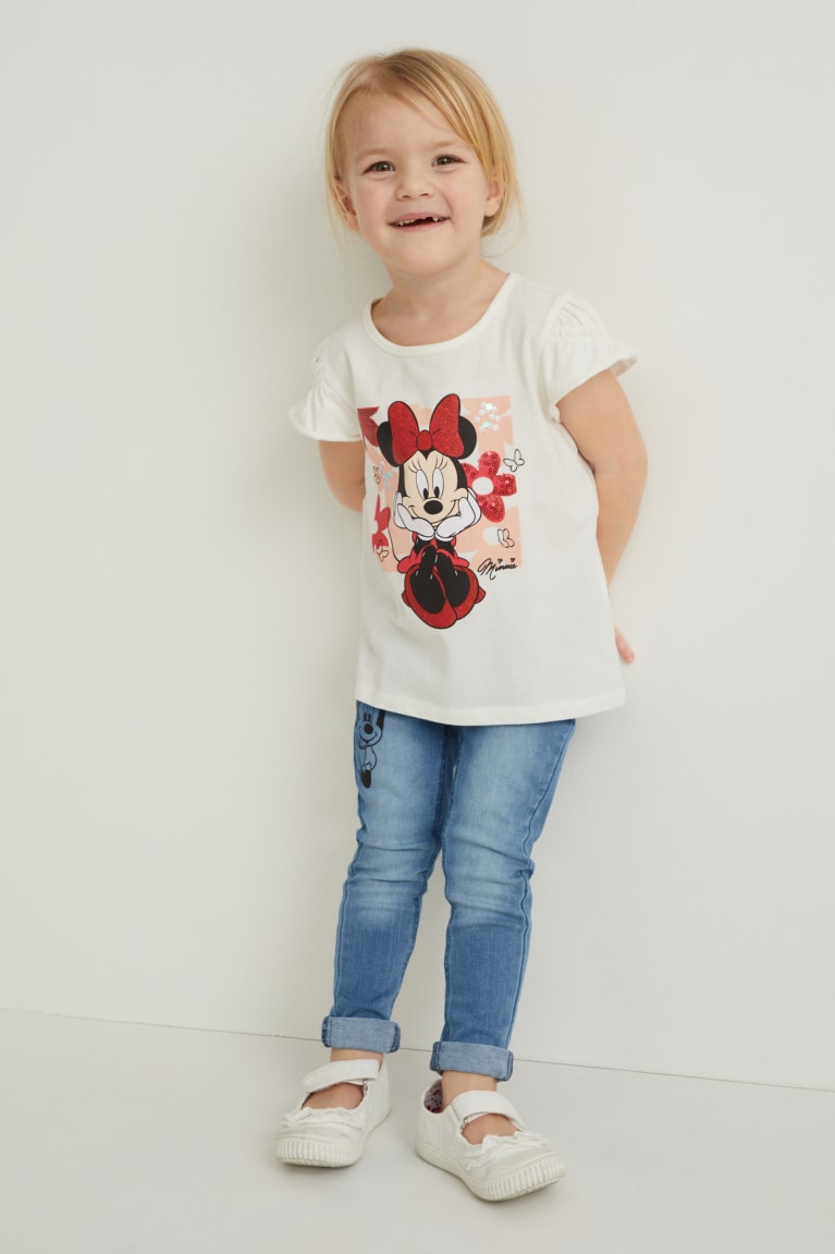 Camiseta C&A Minnie Mouse Sleeve Shiny Blancas | NXSKFJ-712