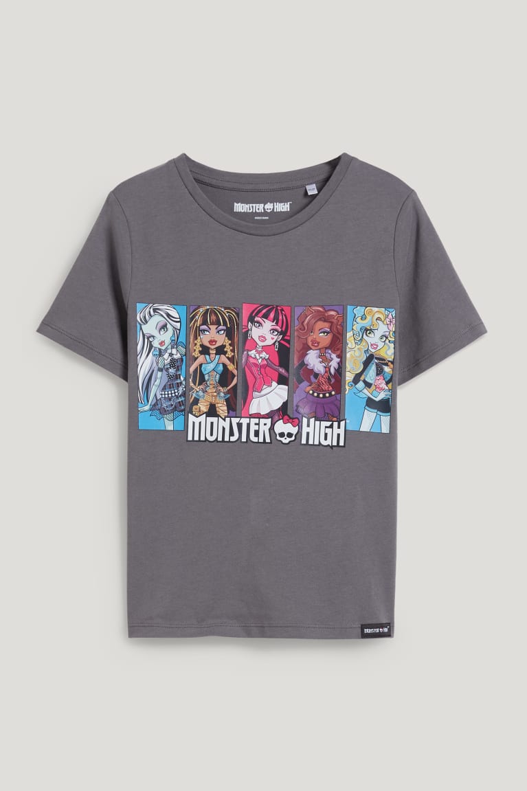 Camiseta C&A Monster High Sleeve Gris Oscuro | USOVBR-513