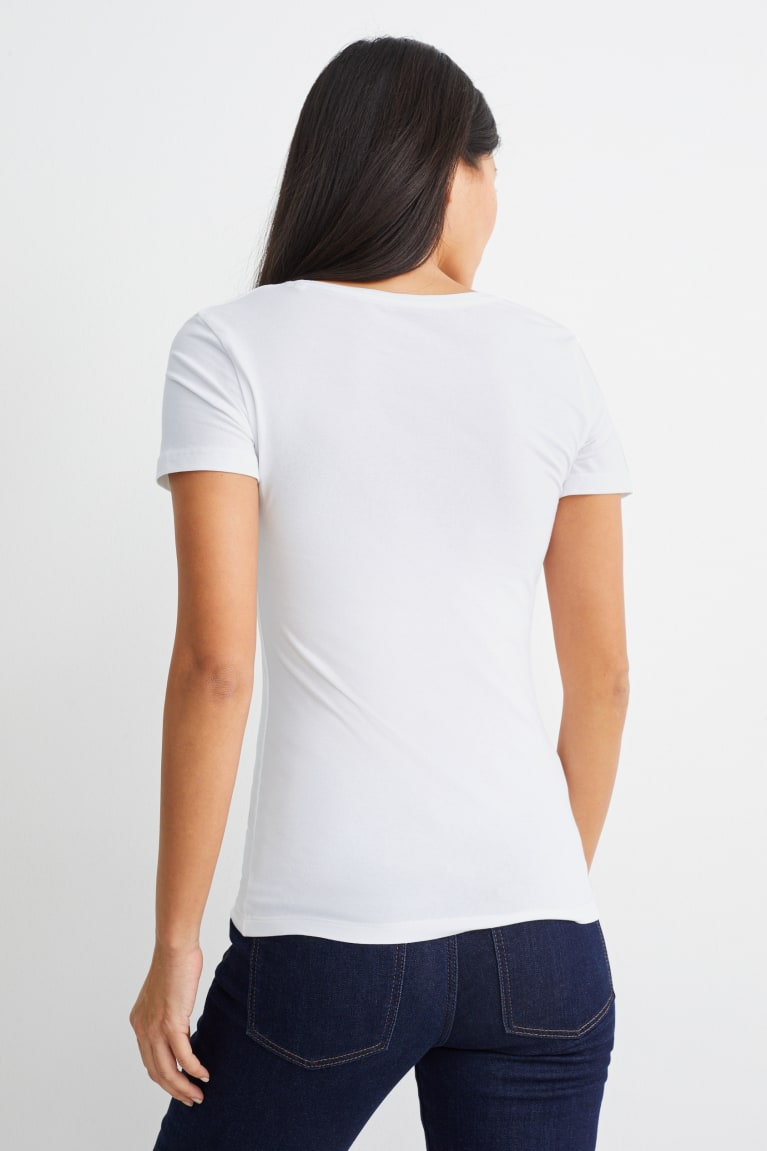 Camiseta C&A Multipack Of 2Organic Algodon Blancas | EDVRGZ-843