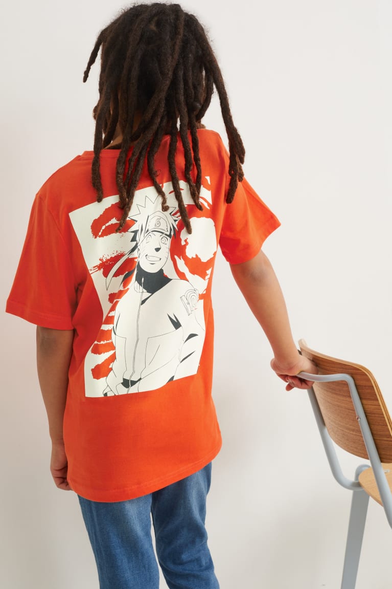 Camiseta C&A Naruto Sleeve Naranjas | RXZBPW-627