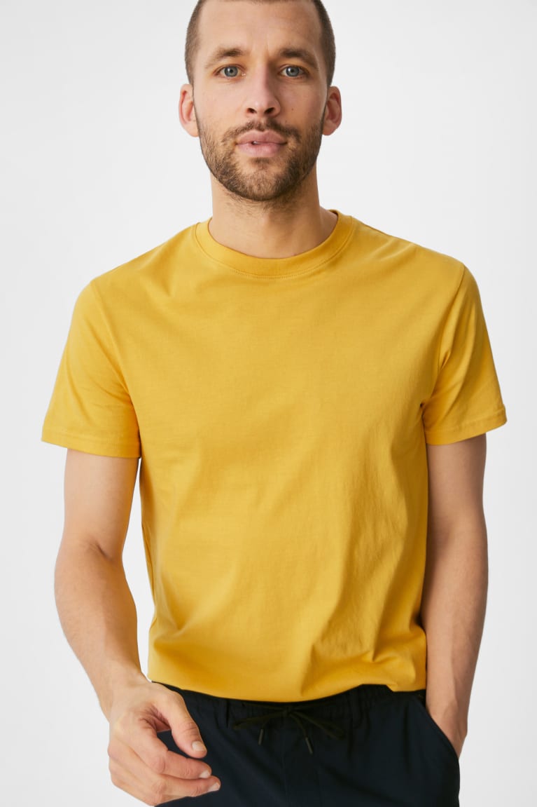 Camiseta C&A Organic Algodon Amarillo | KXYSDI-984