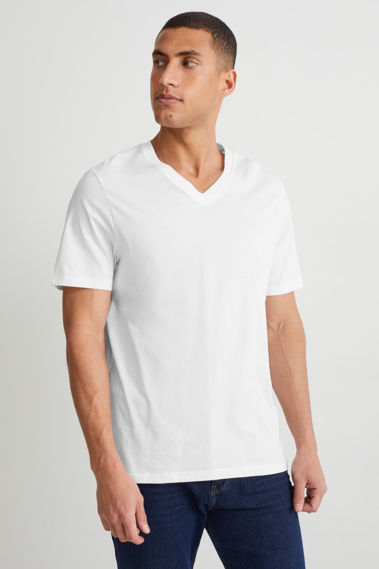 Camiseta C&A Organic Algodon Blancas | REBTNH-287