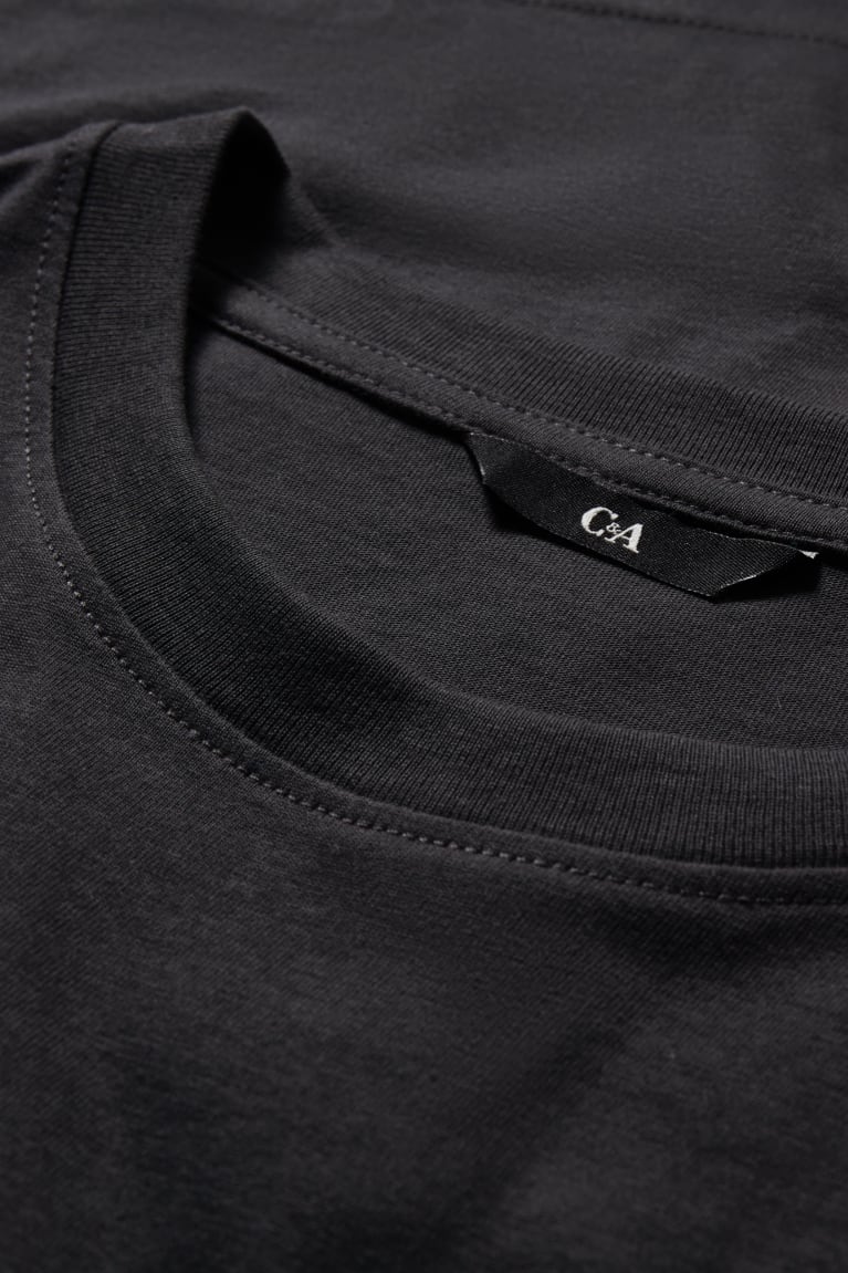 Camiseta C&A Organic Algodon Gris Oscuro | SEHJFB-068