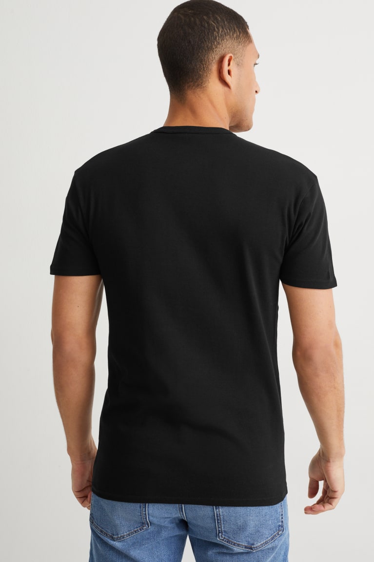 Camiseta C&A Organic Algodon Negras | FKDZAO-406