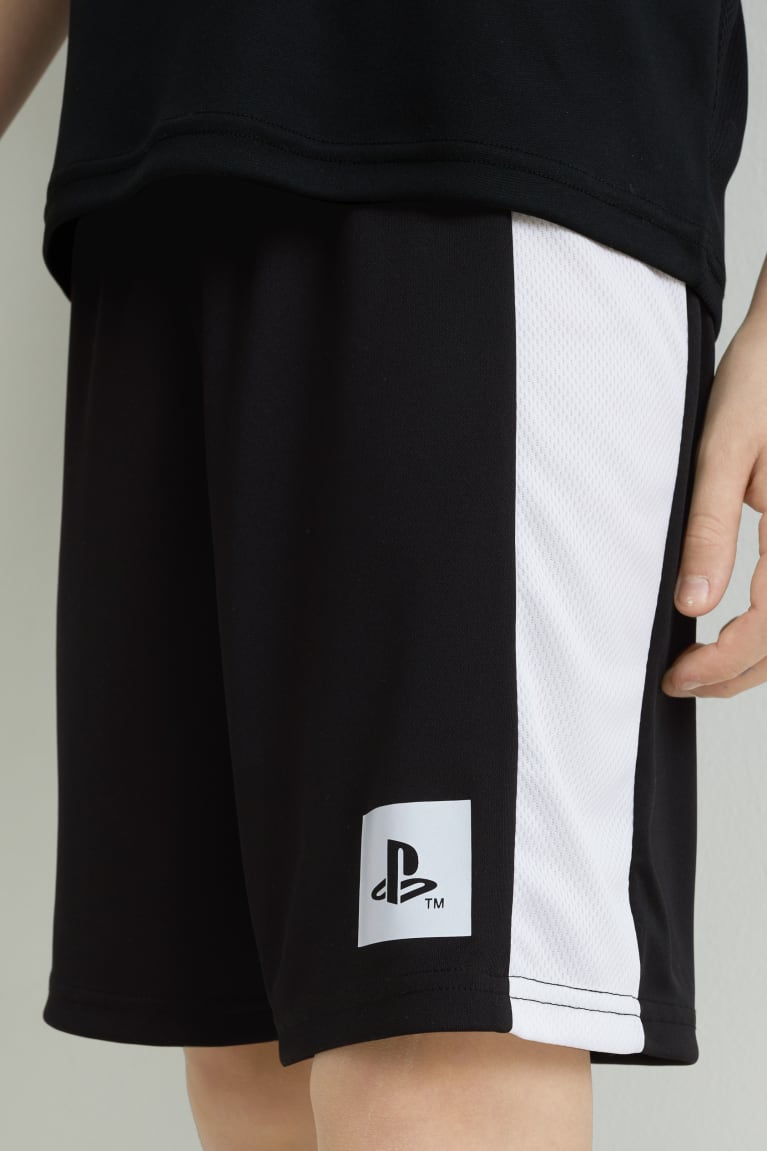 Camiseta C&A Playstation Set Sleeve And 2 Piece Negras | LRYJCE-367