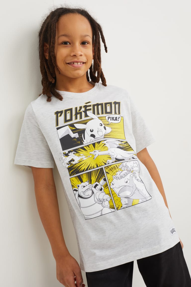 Camiseta C&A Pokémon Sleeve Gris Claro | LCEBKQ-401