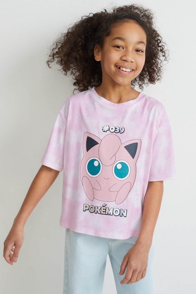 Camiseta C&A Pokémon Sleeve Rosas | JEIHDN-703