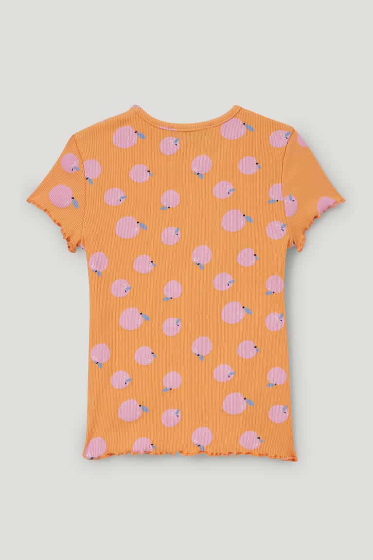 Camiseta C&A Sleeve With In-conversion Algodon Naranjas | XPIFWS-241