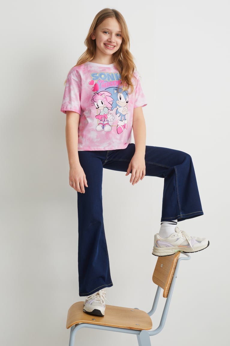 Camiseta C&A Sonic Sleeve Blancas Rosas | CIRMYO-637