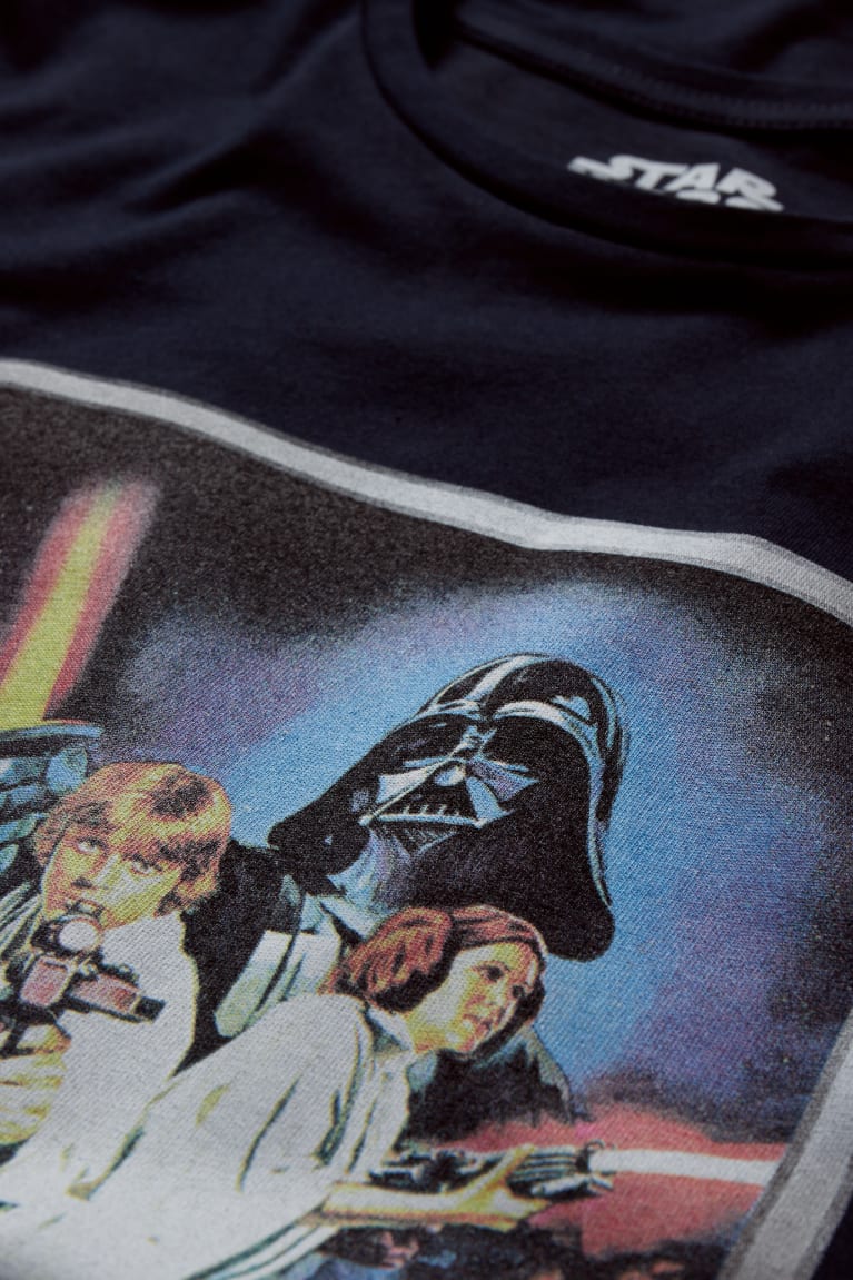 Camiseta C&A Star Wars Azules Oscuro | VKSFBU-385