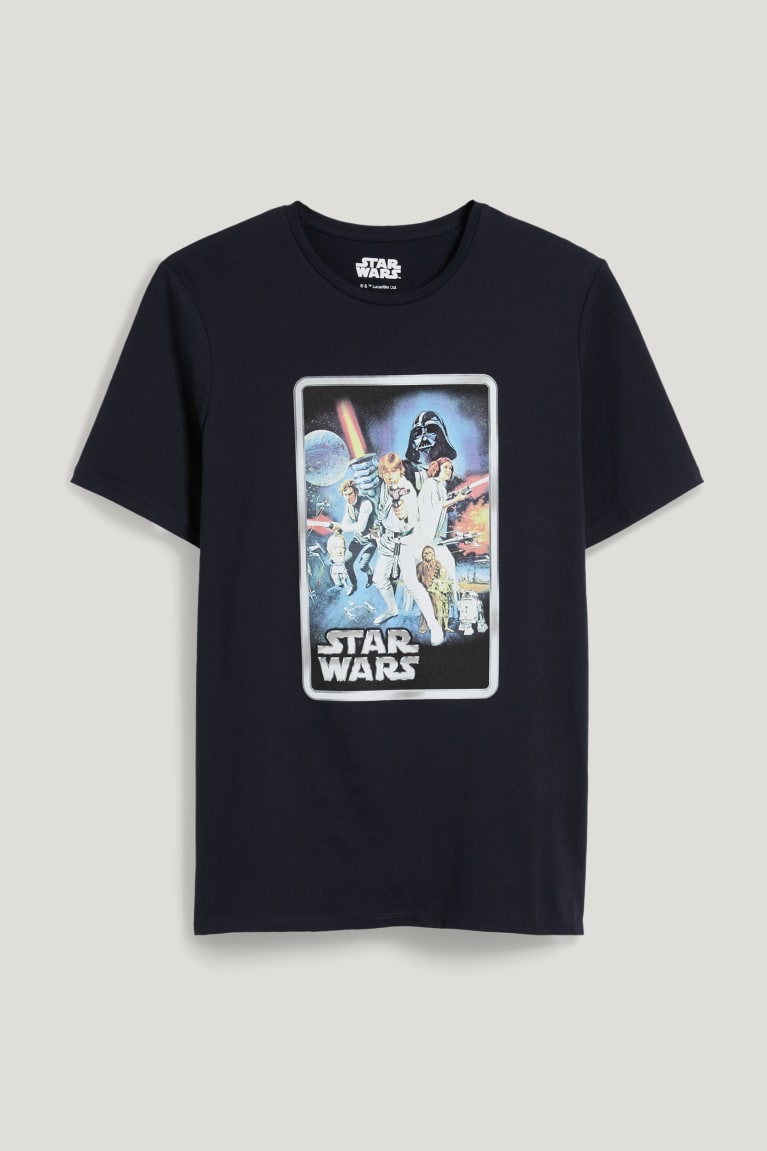 Camiseta C&A Star Wars Azules Oscuro | VKSFBU-385