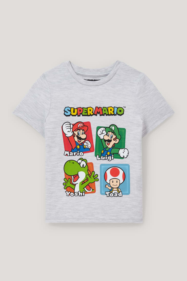 Camiseta C&A Super Mario Sleeve Gris Claro | CVPOYK-791