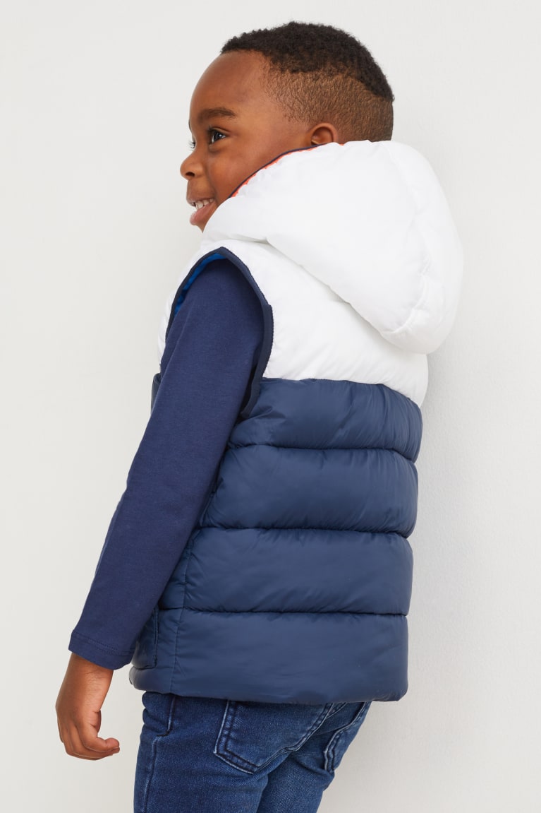 Chaquetas C&A Acolchado Gilet With Hood Recycled Azules Oscuro | BHREIW-408