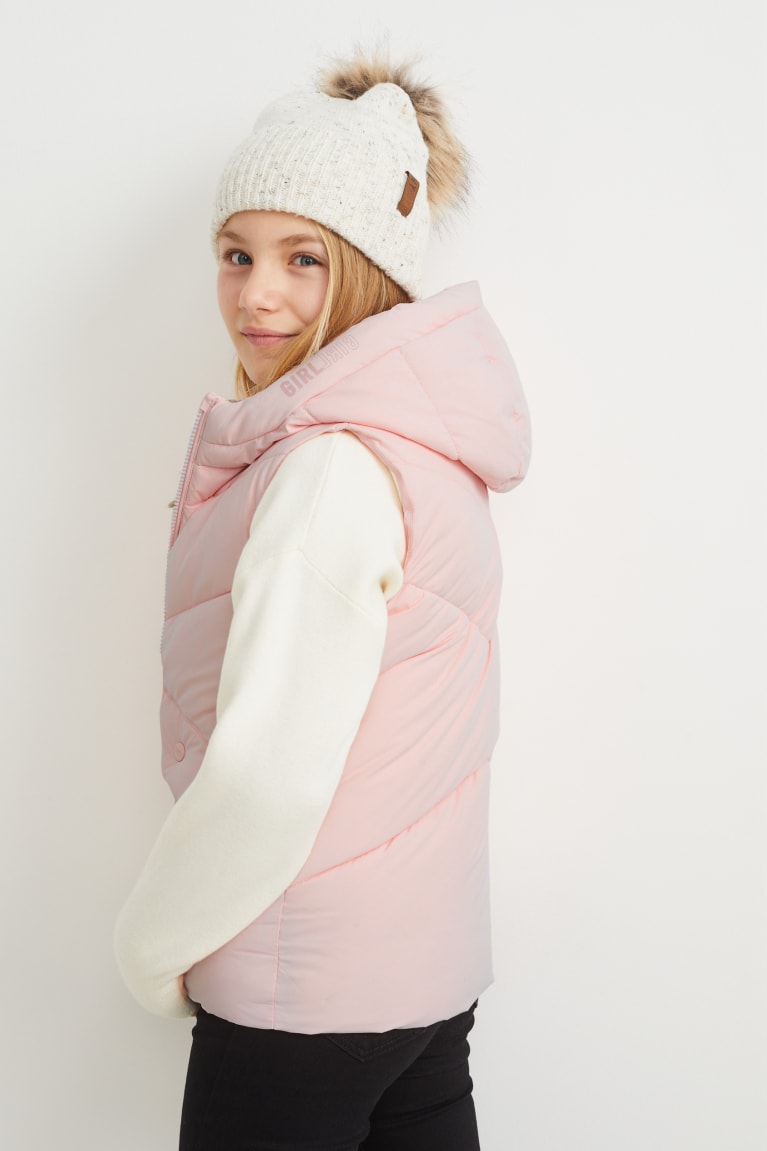 Chaquetas C&A Acolchado Gilet With Hood Recycled Rosas | MIHJWF-763