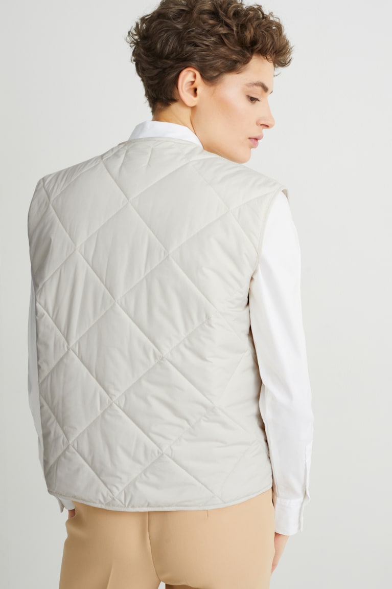 Chaquetas C&A Acolchado Gilet With Recycled Polyester Blancas | FQNUPL-751