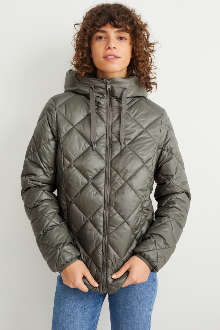 Chaquetas C&A Acolchado With Hood Bionic-finish®eco Gris | OTXFBU-659