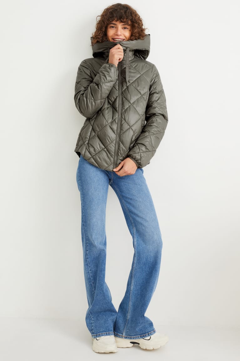 Chaquetas C&A Acolchado With Hood Bionic-finish®eco Gris | YDZSMR-938