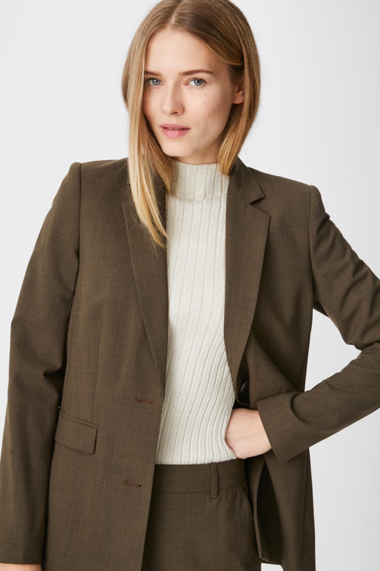 Chaquetas C&A Business Blazer Verde Oscuro | VNTOLP-453