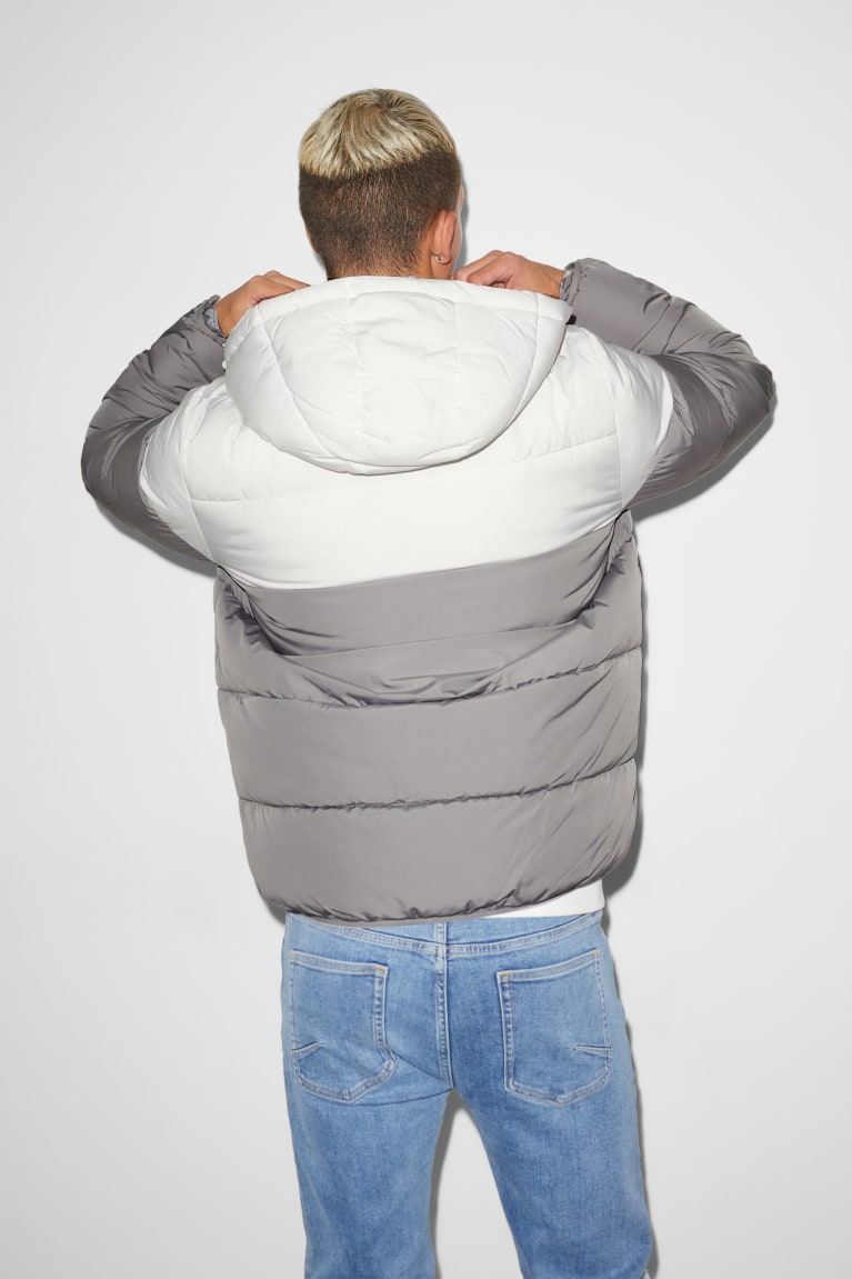 Chaquetas C&A Clockhouse Acolchado With Hood Recycled Blancas Gris | AXVNWQ-348