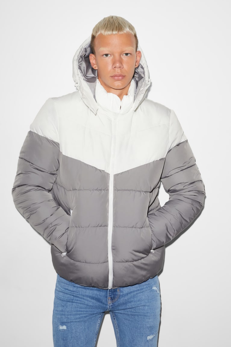 Chaquetas C&A Clockhouse Acolchado With Hood Recycled Blancas Gris | AXVNWQ-348