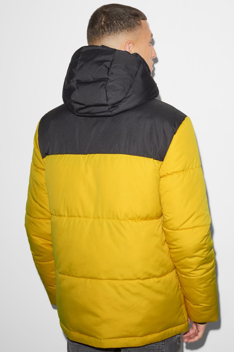 Chaquetas C&A Clockhouse Acolchado With Hood Recycled Amarillo | DEVJHP-354