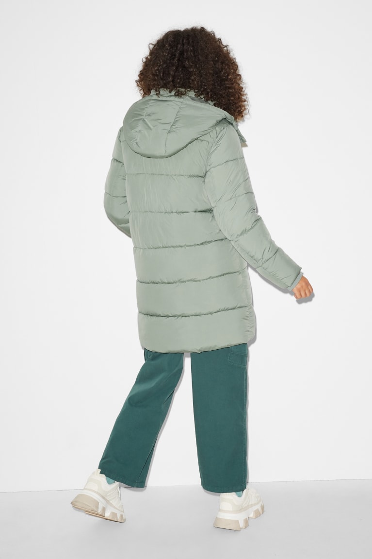 Chaquetas C&A Clockhouse Acolchado With Hood Recycled Verde Menta Verde | NSBECM-013